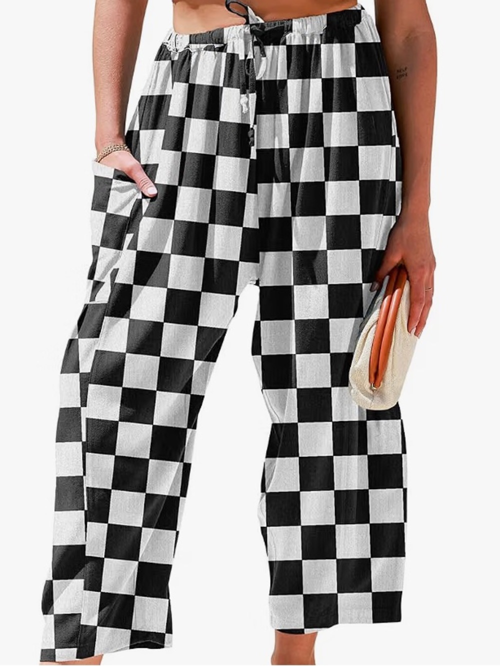 Tarse Linen Blend Wide Leg Pants
